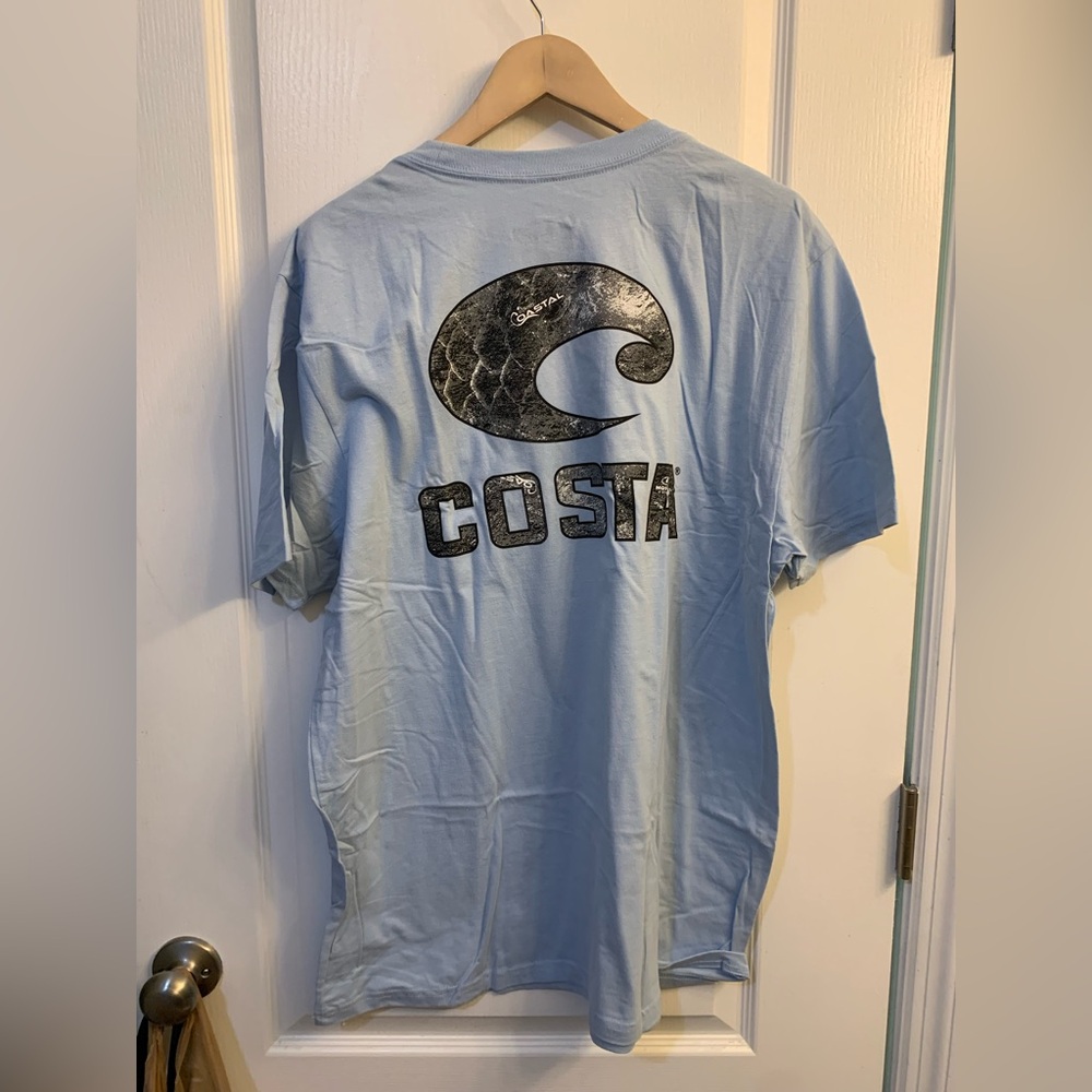 Men’s Costa Del Mar Navy Graphic T-Shirt Fishing Shirt Catch release Repeat New
